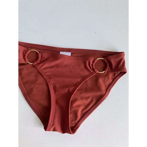 XHILARATION Bikini Bottom Women’s Sz XS Orange Rust Ruched Ring - Picture 4 of 10